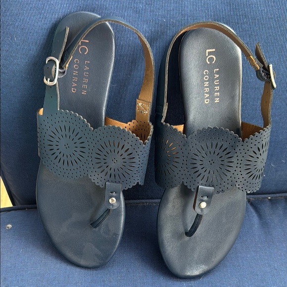 LC Lauren Conrad Blue Sandals with Medallion Design - Picture 2 of 3